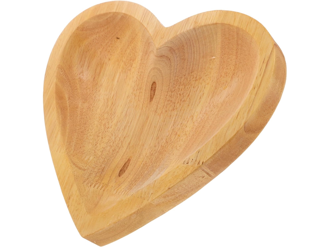 Bandeja Madera Forma Corazón 1 Pieza Plato Joyas Piedras Cristales Exhibir Almacenamiento Natural Elegante