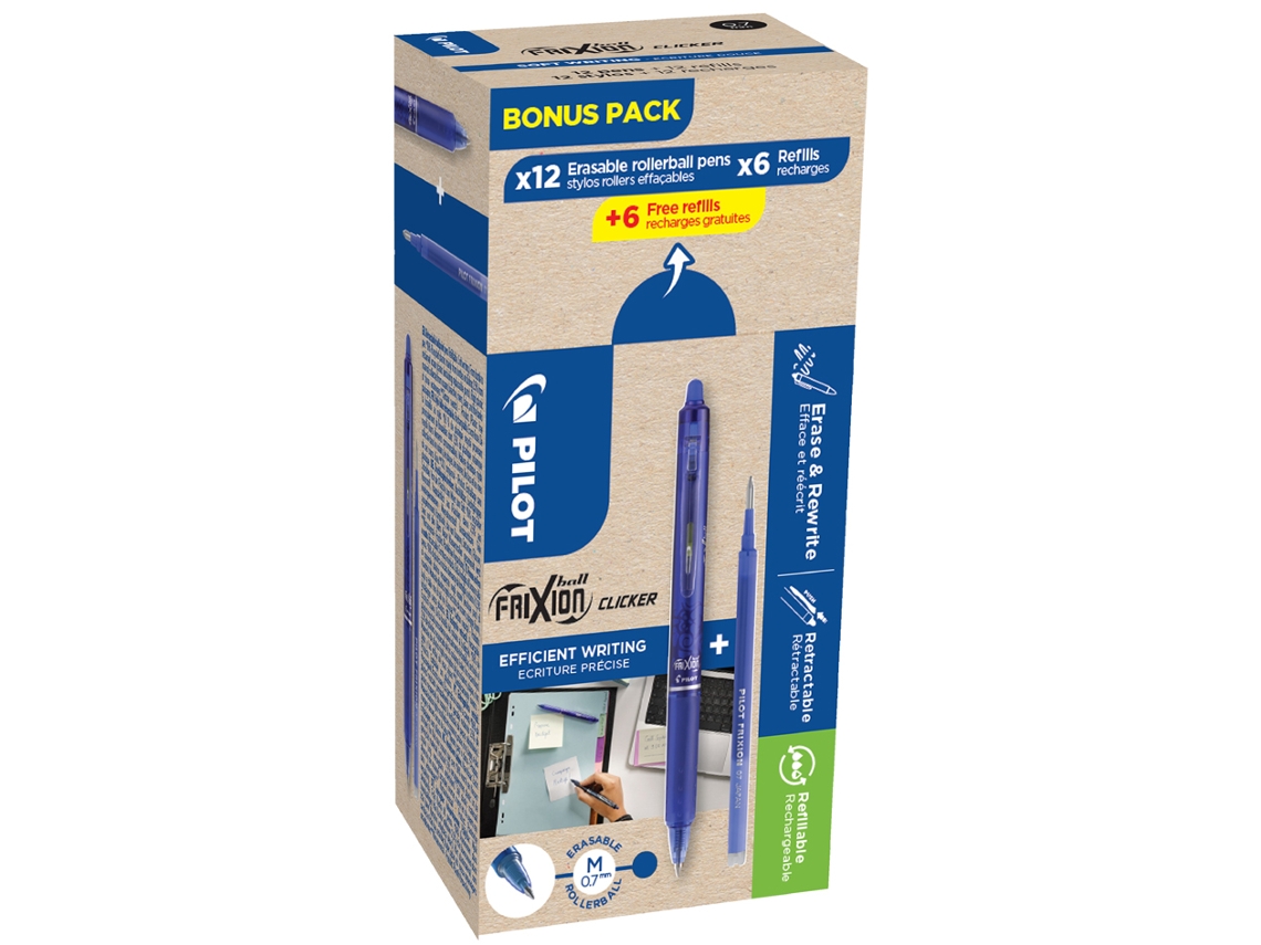 Bolígrafo PILOT Frixion Ball Clicker 07 Pack Extra