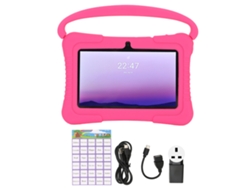 Tableta infantil de 7 pulgadas, procesador de cuatro núcleos, cámara dual, diseño 3D, luz rosa dorada
