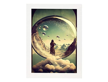 NACNIC Poster Bolas de Cristal En Estilo Surrealismo Cinematográfico Ilustraciones y Grabados de Historieta Abstracta y Artística A3 Marcos Blancos