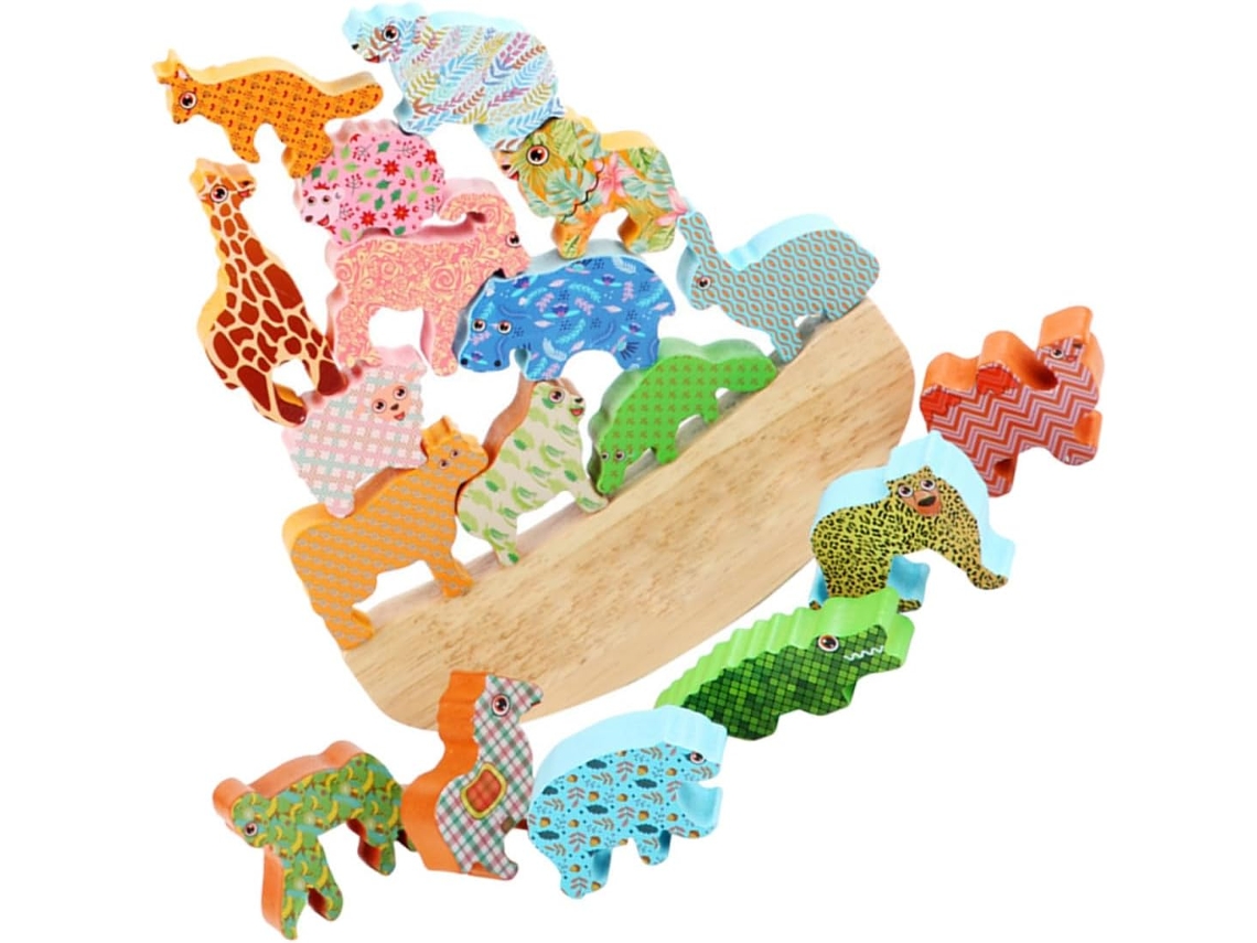 1 Juego De Juguetes De Construcción De Madera Para Equilibrar, Para Niños Y Niñas