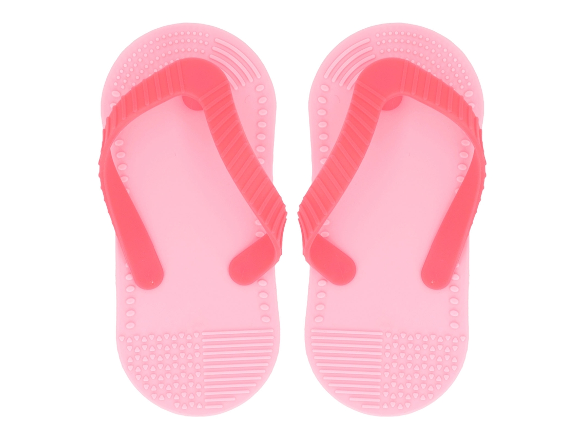 2 Chupetes De Silicona Para La Dentición Del Bebé, Con Forma De Zapatilla, Color Rosa, Alivian La Irritación Bucal.