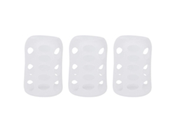 3 Fundas Protectoras De Silicona Suave Anticaída Para Biberones, Color Blanco, 8,5 X 5,7 X 5,7 Cm.
