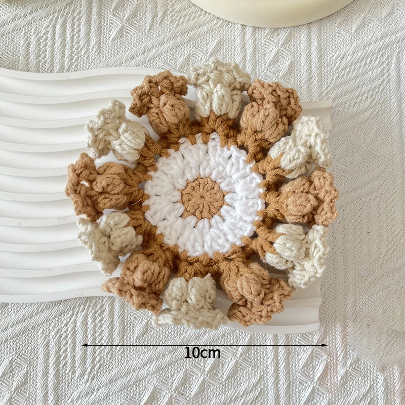 Posavasos De Mini Rosas De Ganchillo, Manteles Individuales De Cocina, Posavasos Para El Hogar.