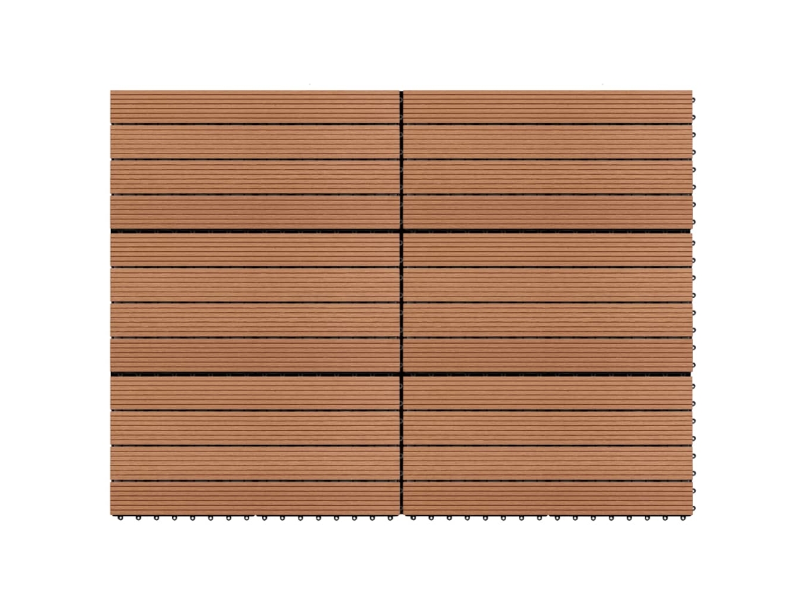 Baldosas 6 Unidades Wpc Marrón 1m² 60x30 Cm