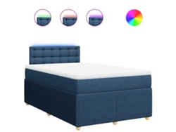 Maison Exclusive - Cama Box Spring Con Colchón Tela Azul 120x200 Cm