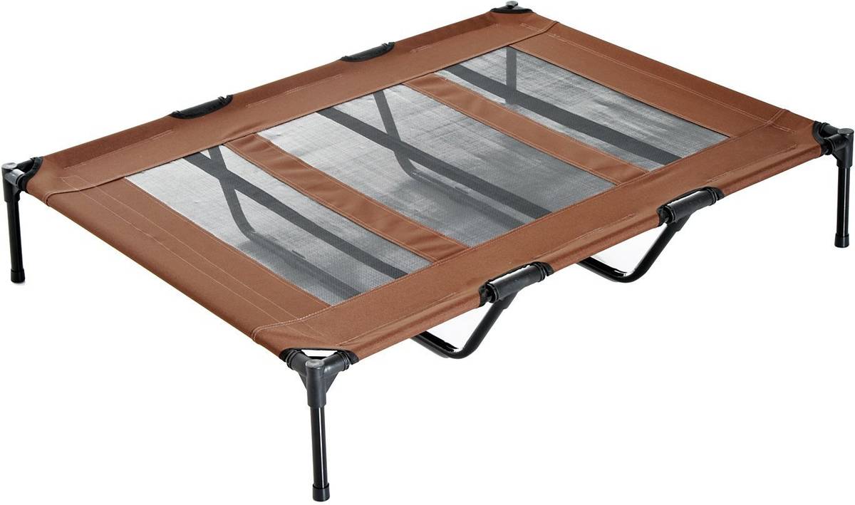 Pawhut Cama Mascota para perros gatos domir relajar exterior terraza malla de ventilación y elevado 122x92x23cm