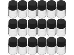 Nuobesty Pacote Com 40 Mini Frascos De Vidro Transparente De 5ml Para Amostras Com Tampas Brancas Herméticas E