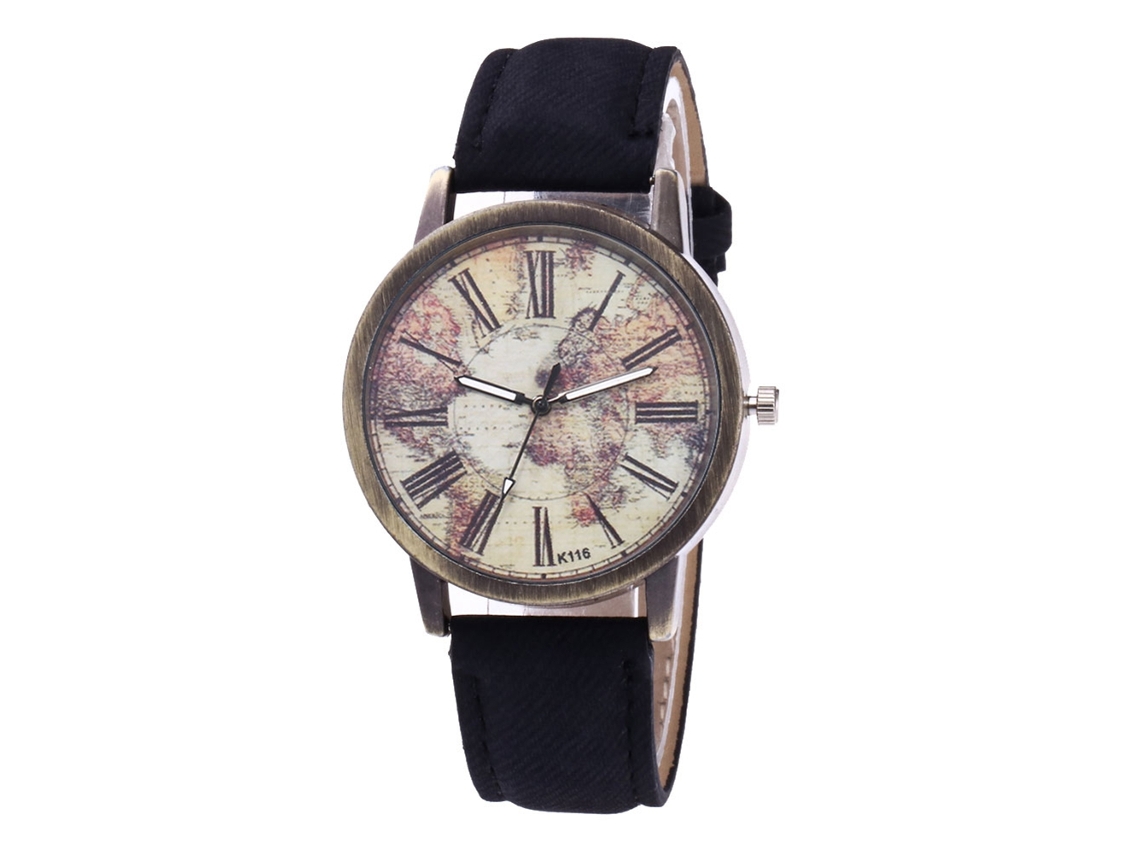 Reloj De Pulsera Unisex Casual De Cuarzo Con Correa De Denim Zhoulianfa (negro)
