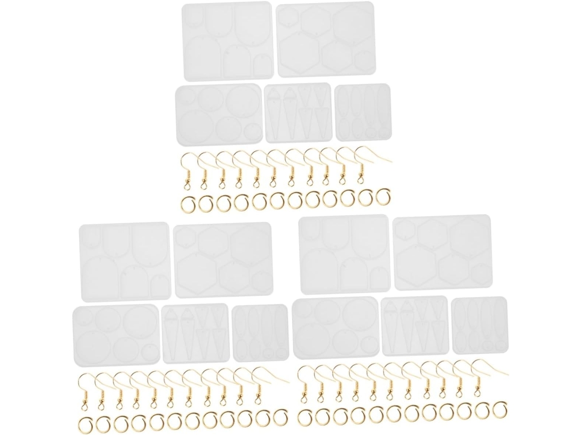3 Juegos De Moldes De Silicona Para Hacer Ganchos Para Orejas, Accesorios Y Colgantes Diy.