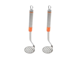 Prensa de ajos manual multifuncional para 2 personas, de acero inoxidable, ideal para patatas y albóndigas. Rosewell