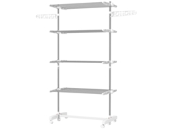 Tendedero portátil, 142 x 55 x 172 cm, plegable, con ruedas, función de bloqueo, solapas laterales, ABS, blanco Mc Star (4 niveles)