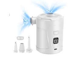 Bomba de aire eléctrica, bomba de aire recargable de 5200 mAh con pantalla de batería LED, mini bomba de aire portátil de inflado rápido y d IKIKSO