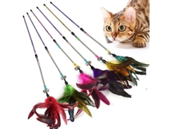 Juguetes Para Gatos Con Plumas Y Palitos, Con Forma De Plumas (juego De 6), Ideales Para Niños, Educativos Y Duraderos.