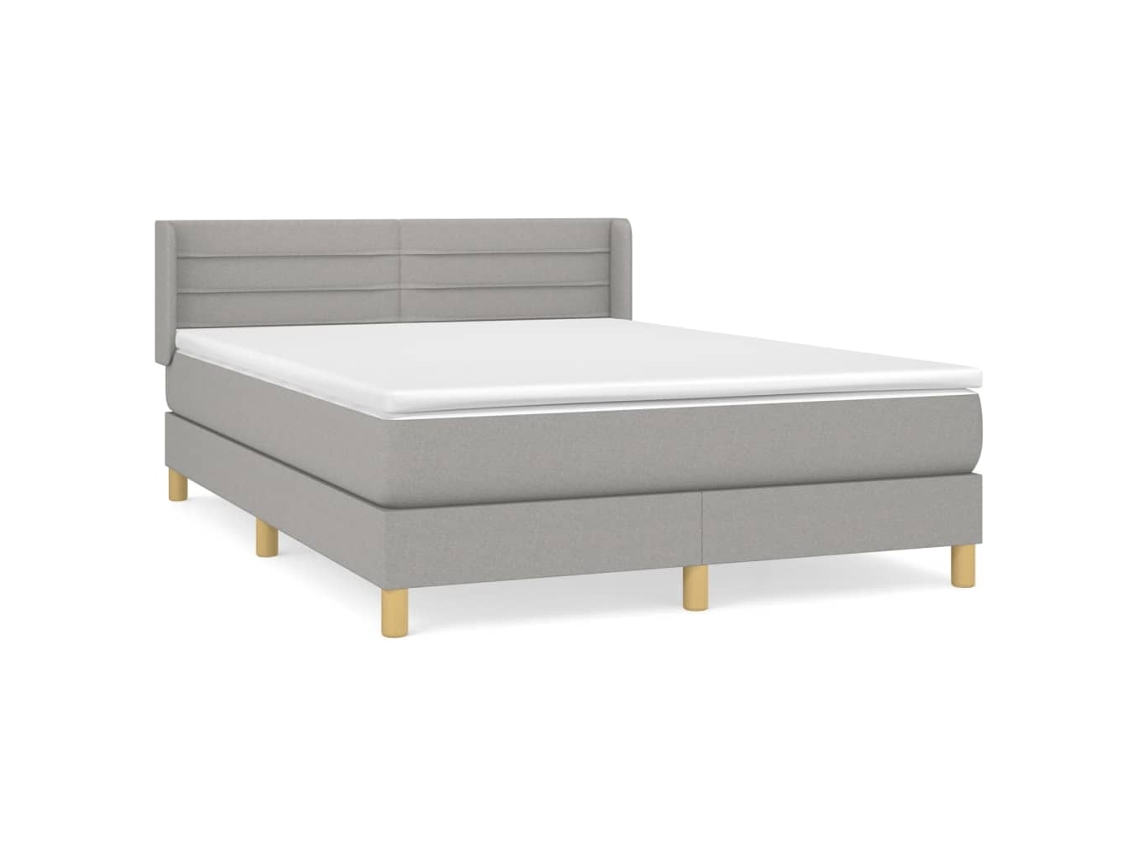 Maison Exclusive - Cama Box Spring Con Colchón Tela Gris Claro 140x200 Cm