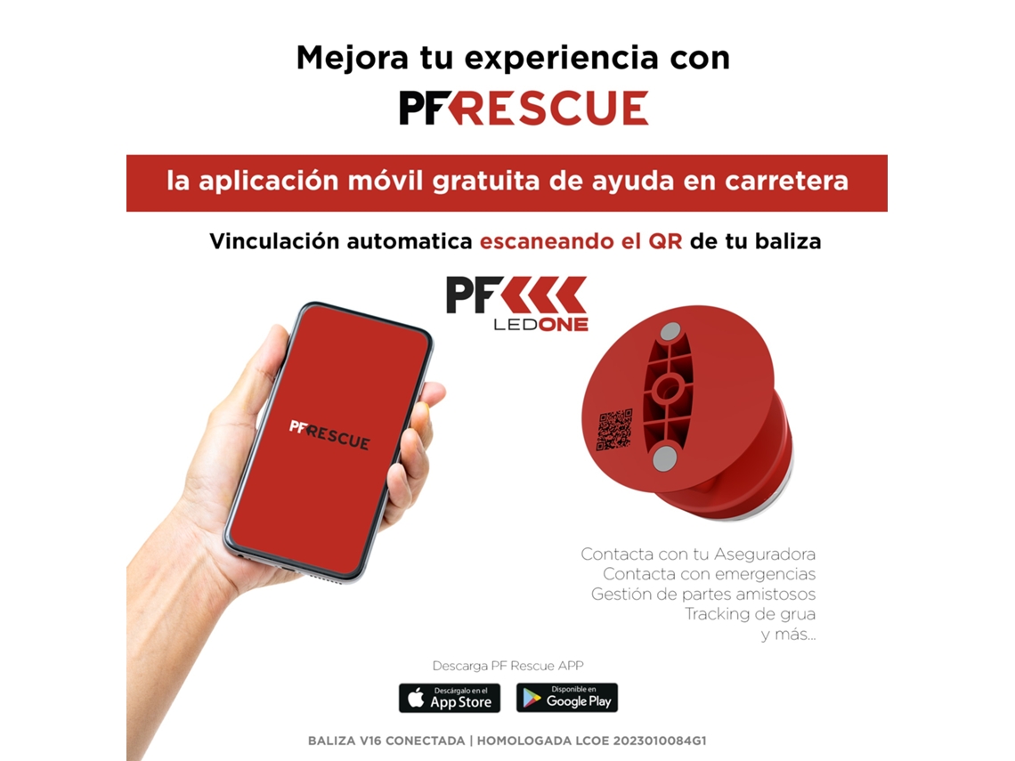 Luz de Emergencia PF LED ONE V16 Conectada (Rojo)