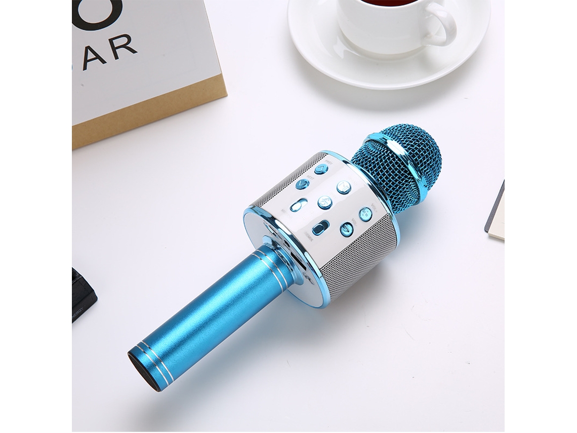 Ws88 Micrófono Portátil de Karaoke VEANXIN Inalámbrico con Altavoz USB para Niños Azul