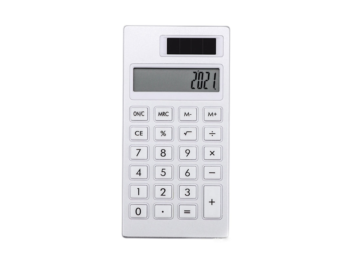 Calculadora Solar Portátil Blanca, 12 Dígitos, Básica, Para Estudiantes, Escuela Y Negocios Ins