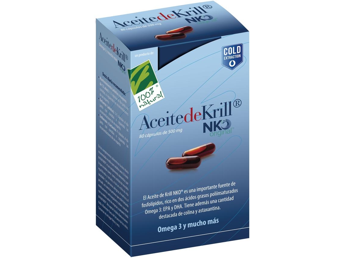 Complemento Alimentar NATURAL Aceite De Krill Nko 80 Cápsulas De 500 Mg (80 Cápsulas)