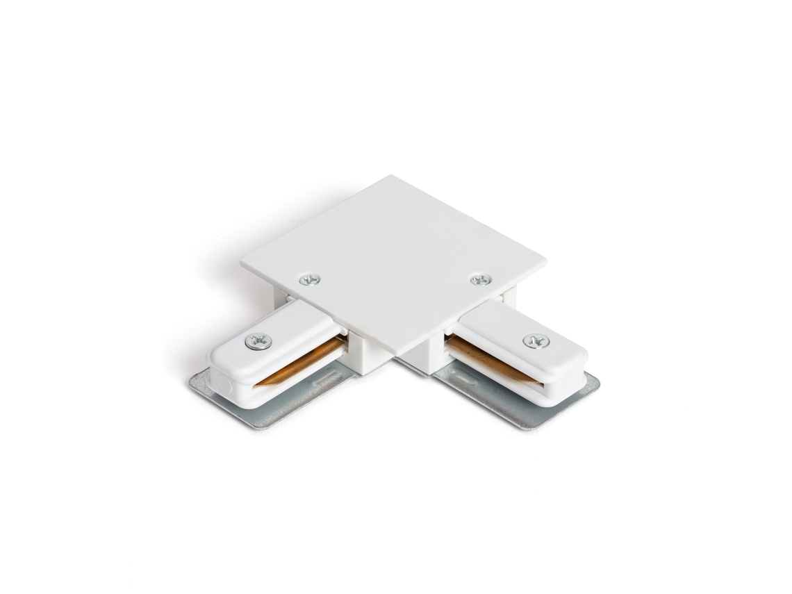 Conector tipo L para carril monofásico de aluminio blanco empotrable Borgia, Ledkia