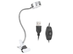 2026-luz De Pinza Usb Con Temperatura De Color Cálido Y Frío, Cuello De Cisne Ajustable 360 Grados (plateado)