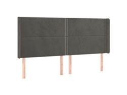 Cabecero con solapas de terciopelo gris oscuro MAISON EXCLUSIVE (163x16x118 cm)