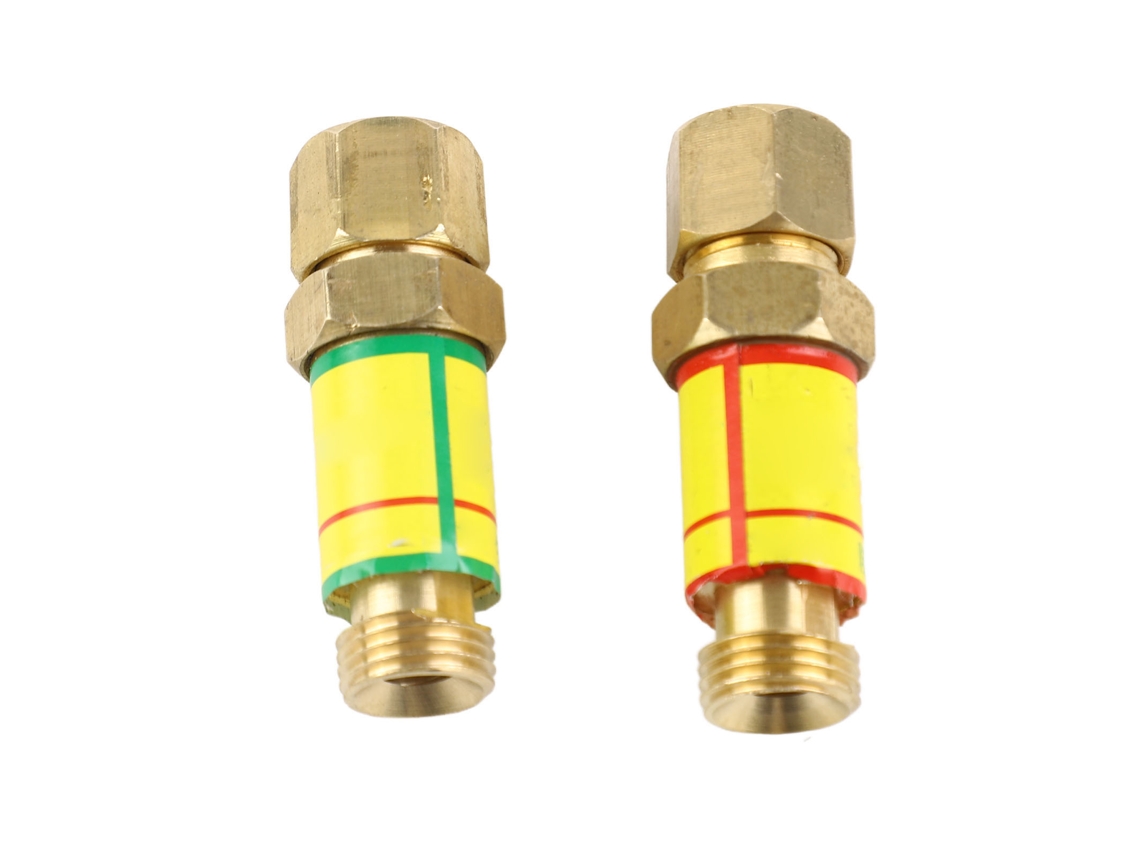 1 Par De Válvulas De Retención Con Supresor De Retroceso De Llama Para Oxígeno Y Acetileno, M16*1.5 Hf2