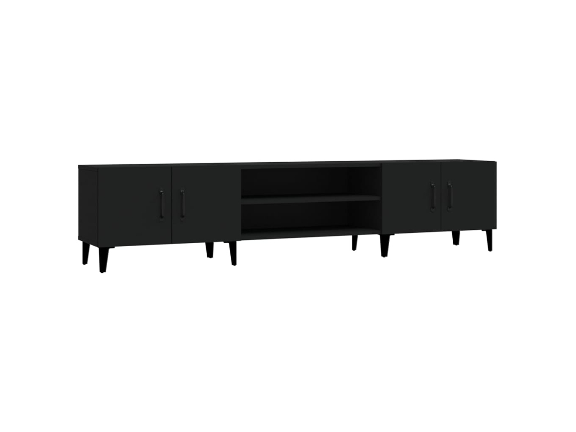 Maison Exclusive - Mueble De Tv Madera Contrachapada Negro 180x31,5x40 Cm