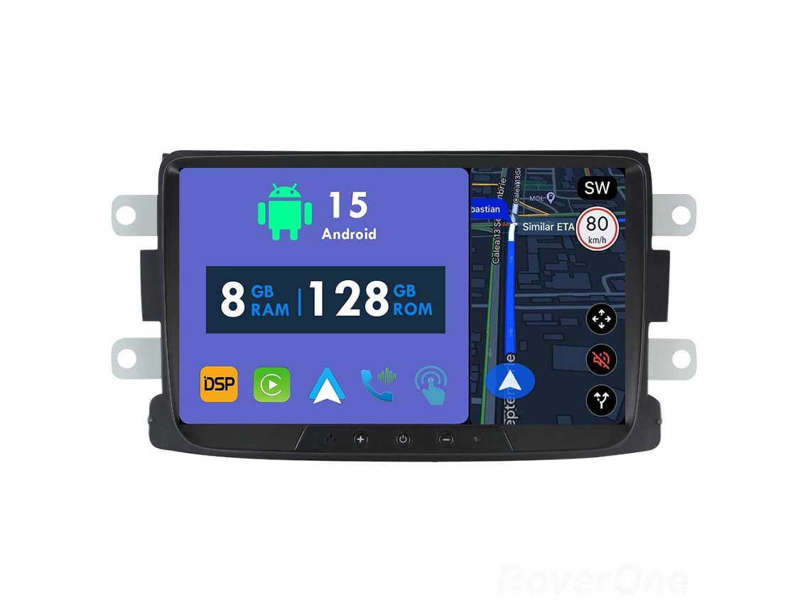 Coche Radio Android Auto Autoradio 8GB RAM 128G ROM CarPlay GPS RoverOne para Dacia Sandero Duster Renault Captur Lada Xray 2 Logan 2 Dokker 
