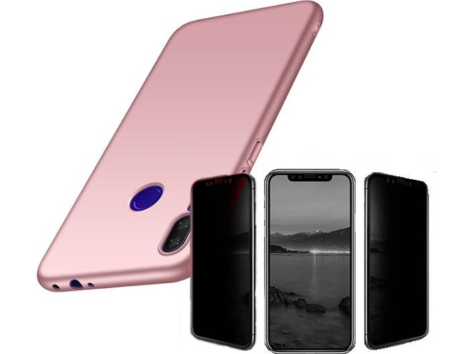 Kit Carcasa y Protector Privacy Xiaomi Redmi Note 7 SlimShield Rosa