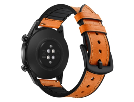 Correa de piel auténtica 22mm de ancho para Huawei Watch GT2 46mm - marrón claro