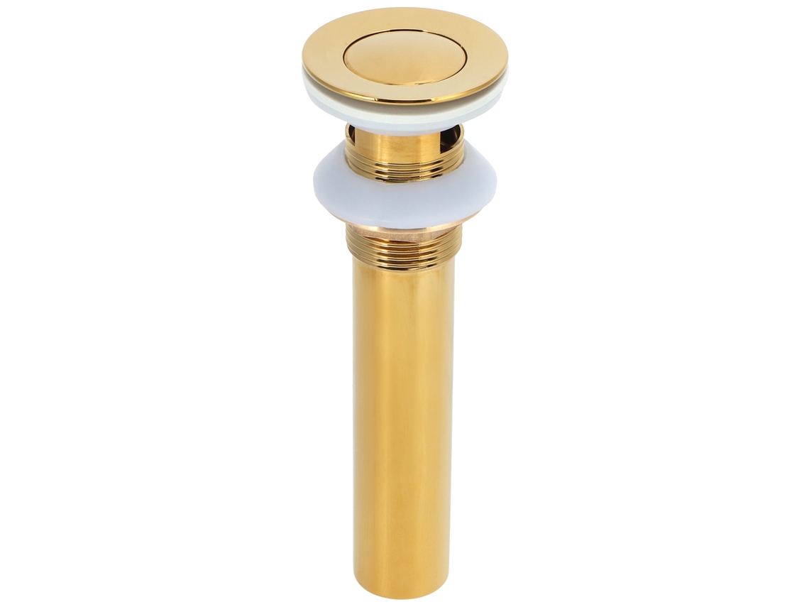 Filtro de tapa antidesbordamiento para desagüe de lavabo de baño dorado