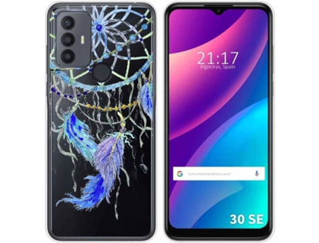 Carcasa para TCL 30 SE TUMUNDOSMARTPHONE Dibujos Transparente Plumas Multicolor
