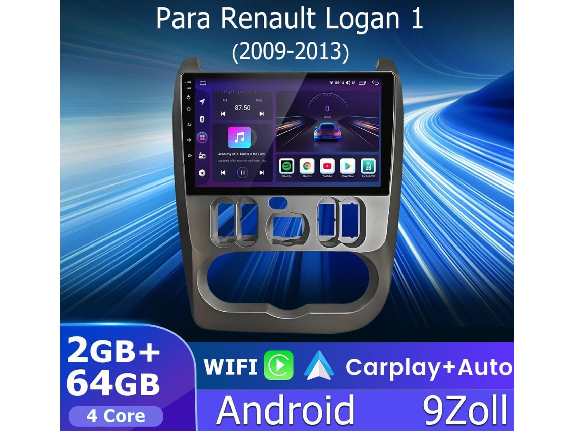 Gps Rádio Android Para Renault Logan 1 2009 2013 Android 15 Wifi Integrado 64gb Bt