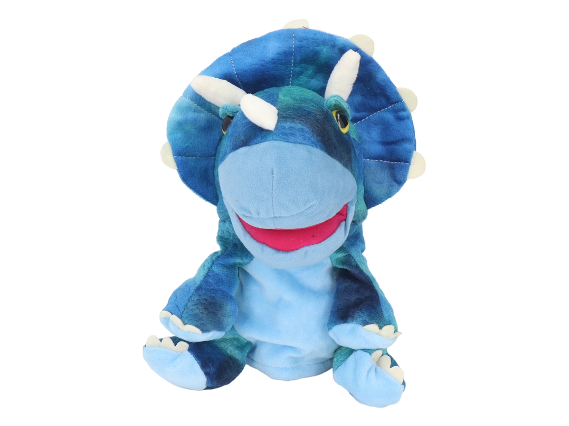 Dan26-marioneta De Mano Animal De Peluche Suave Y Bonito Con Boca Abierta Móvil Azul 25cm