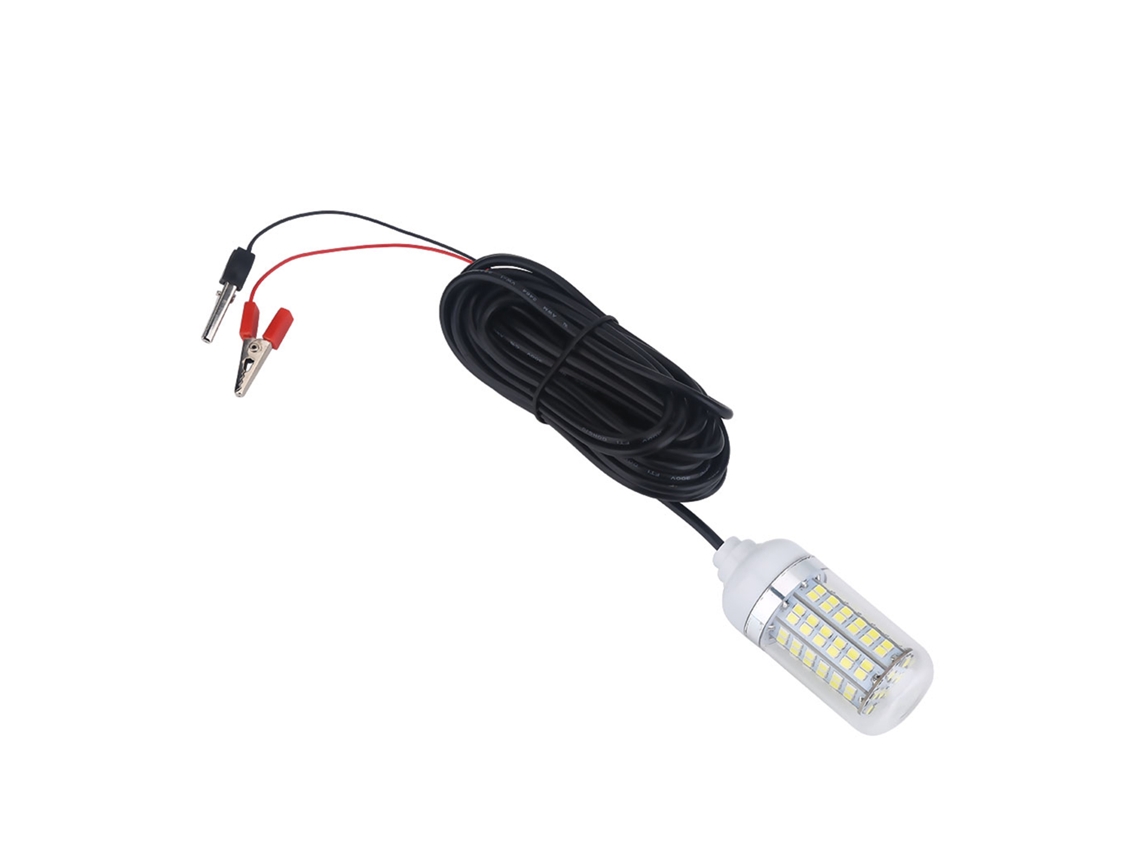 Luz Led Submersível Para Pesca Noturna 12v Branca Acessório De Pesca Com 5m De Cabo