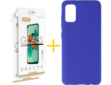 Kit Funda + 2 Protectores de Pantalla Samsung Galaxy A51 5G ACCETEL Liso (Azul)