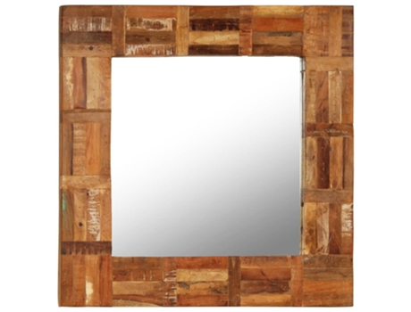 MAISON EXCLUSIVE Espejo de pared madera maciza de traviesas del tren 60x60 cm