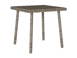 Mesa de centro rectangular para jardín, 40 x 40 x 37 cm, ratán gris PE Lovely Home