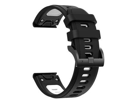 Correa De Reloj Inteligente Para Garmin Fenix 6 Gps 22 Mm Correa De Reloj De Silicona Deportiva Bicolor Negro-Blanco VENISYMLIS