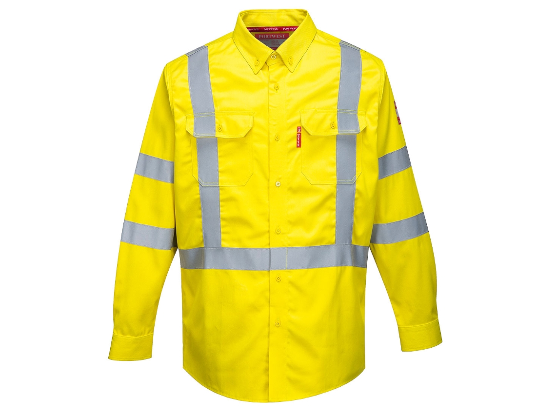 Camisa De Alta Visibilidad Y Resistente A La Llama Bizflame 88/12 Amarillo / Xxl