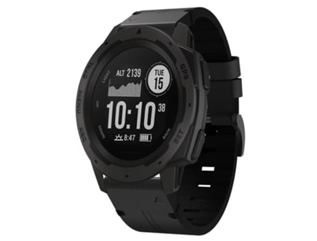 Correa de reloj inteligente para Garmin Instinct 22 mm Correa de cuero con hebilla de acero (Negro)