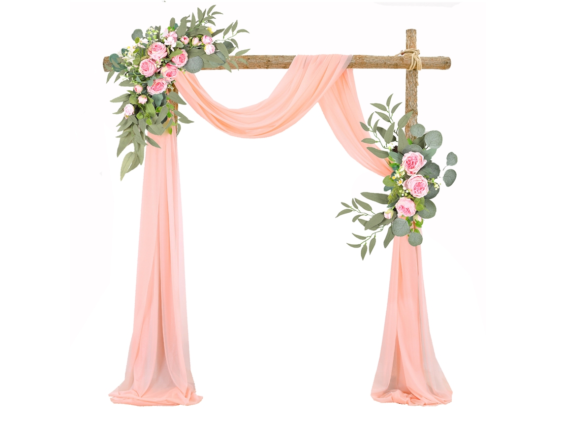 Fondo de apariencia de decoración de arco de boda
