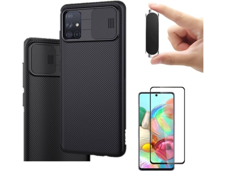 Carcasa, Protector y Soporte Samsung A71 Nillkin Camshield Negro