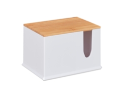 Relaxdays Caja Bastoncillos De Algodón, Acrílico, Cajita Con Tapa, Dispensador Para Palitos Oídos, Blanco/natural