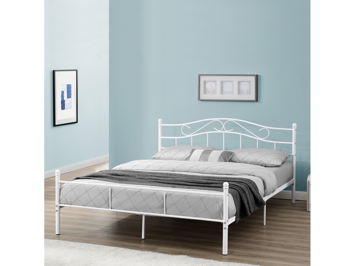Cama [ES.CASA] (Metal - Blanco - 180x200 cm)