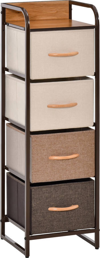 Cómoda HOMCOM 831-403 (Beige - Lino - 31x29x99 cm)