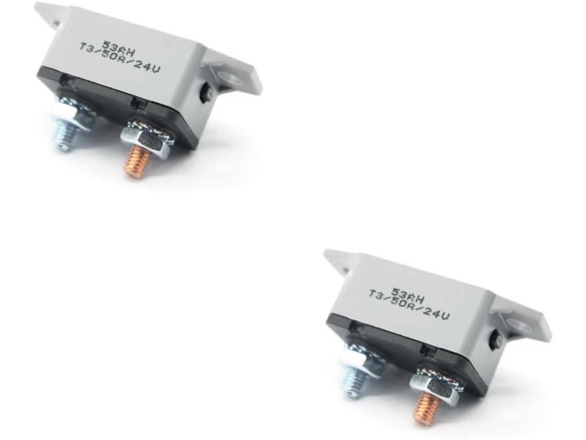 Juego De 2 Disyuntores De Reinicio Manual De 50 A Para Baterías De 12 V/28 V.