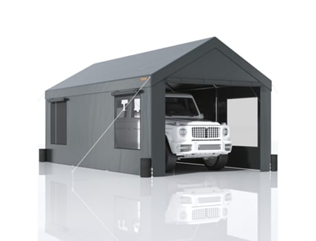 VEVOR Carport carpa para garaje con dosel para coche, 12x20 pies y ventanas laterales de 8 patas