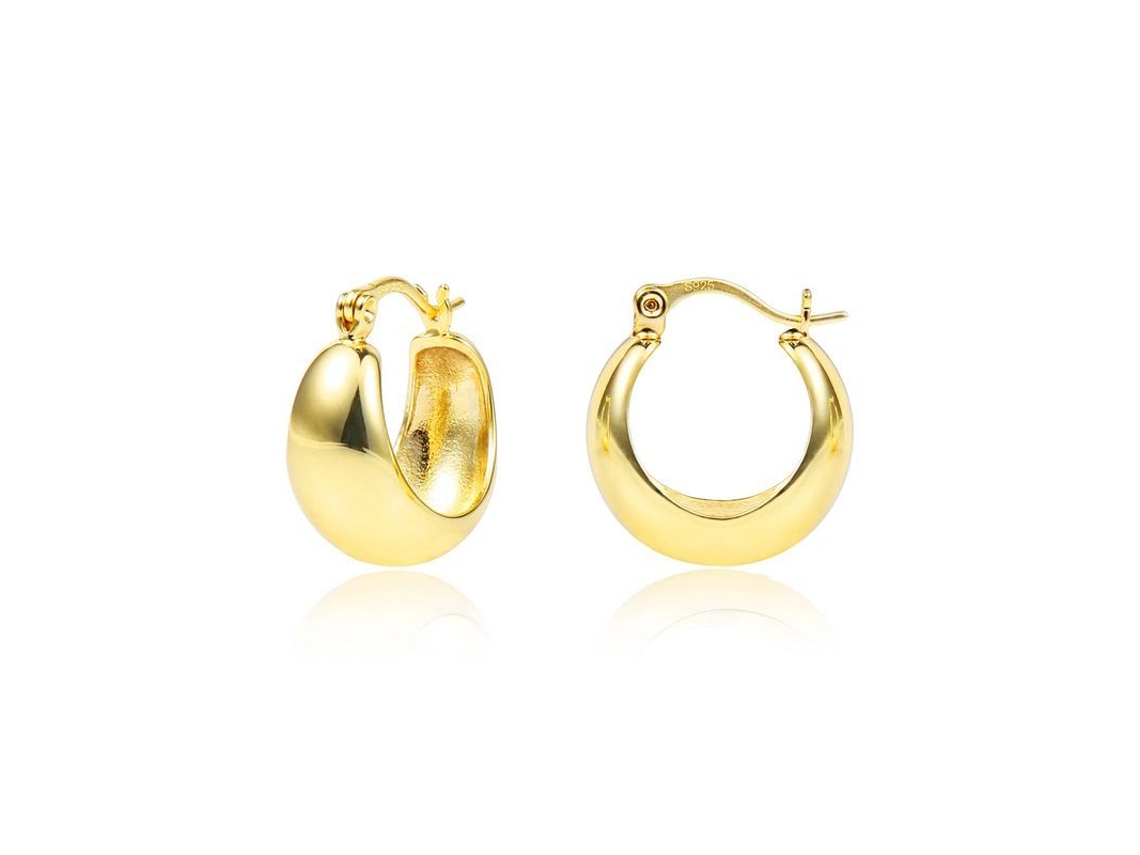 Aros De Oro Chapados 14k Con Tuerca De Plata 925 Hipoalergénicos Para Mujeres Niñas Pequeños Y Gruesos